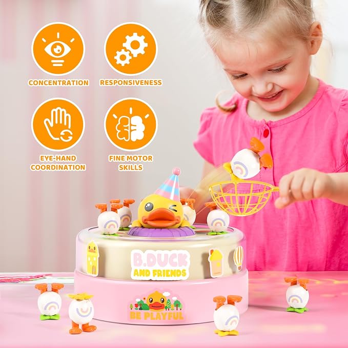 BLF FUN B.Duck Games for Kids Age 4-6, Catch and Bounce Duck Board Games for Kids 3-5,Family Toddlers Games Birthday Gifts for 5-7 Girls, Christmas Birthday Gifts for Toddlers 4-8