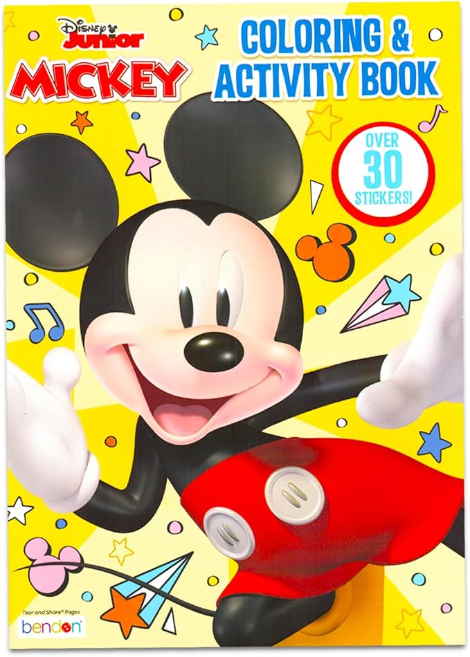 Mickey Mouse Coloring Books for Kids Ages 2-4 - Bundle with Mickey Activity Book with 200+ Stickers Plus Mickey Coloring Pages, More | Mickey Activity Book Toddler