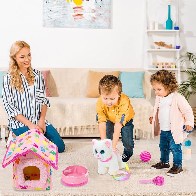 ZNTWEI American Doll Clothes and Accessories - Pet Kitty Play Set fit 18 Inch American Doll Including Pet Nest, Cat Pot, 18 Inch Clothes, Toy Ball, Hair Comb, Toy Fish