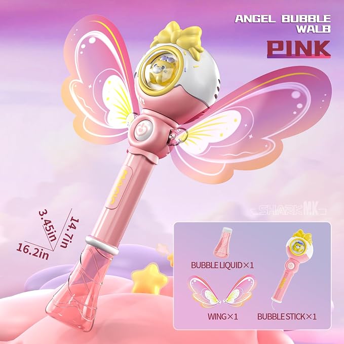 Princess Bubble Wands for Kids Girls - Bubble Machine LED Light Automatic Bubble Toys, Girl Stuff Outdoor Party Toys for Toddlers, Birthday Gift for 3 4 5 6 7 8 Year Old Girls