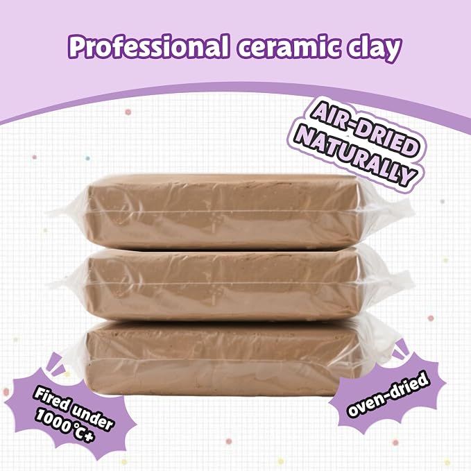 Air Dry Clay - Natural Modeling Pottery Clay for Wheel, 3.3lbs Kids Arts & Crafts Supplies