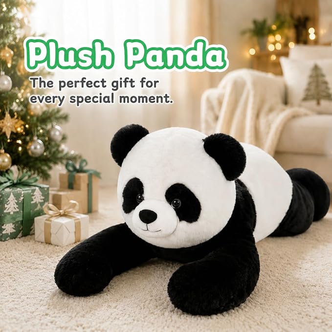 Tezituor Giant Panda Stuffed Animal, Panda Plush Toy,31.5" Large Cute Jumbo Pandas Plush Pillow,Soft Large Plushie,Huge Big Plushy Fluffy Fat Oversized,Valentine for Kids Girls