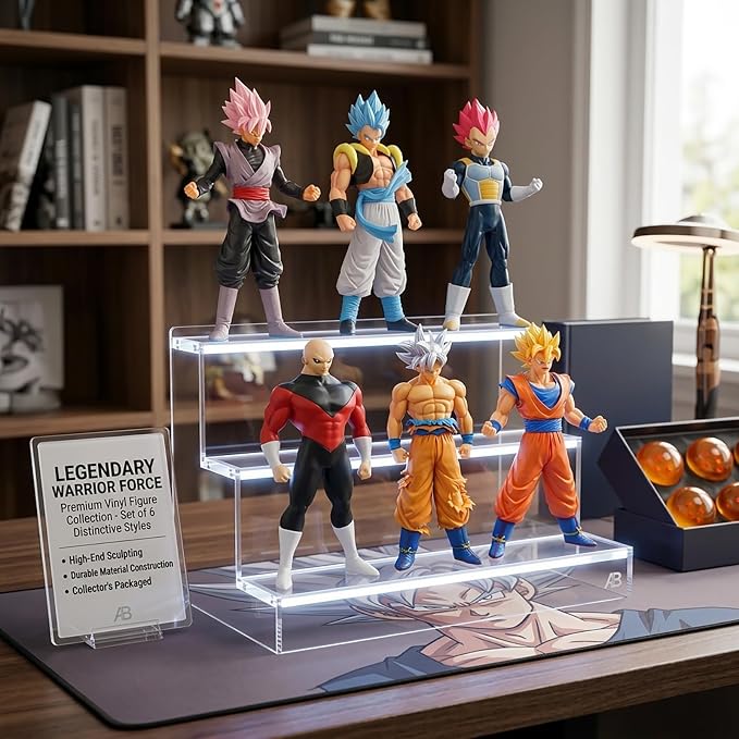 Anime Super Hero Action Figures Set, Collectible Warrior Figurines, 7.8Inch Energy Style Character Models for Display, Party Favors & Gift Collection (6PCS)