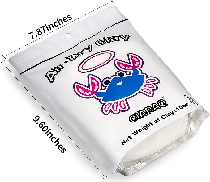 CiaraQ Air Dry Clay Kit – White Modeling Clay for Crafting & DIY Projects, Creative Gift for Easter, Halloween, and Christmas. 10 oz/Bag