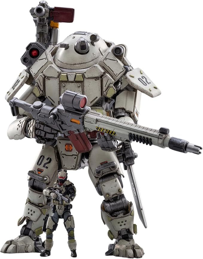 JoyToy 1/25 Action Figures White Steel Bone Mechina Armor and Soldier Anime Figure Collection Modern Military Model Dark Source Toys