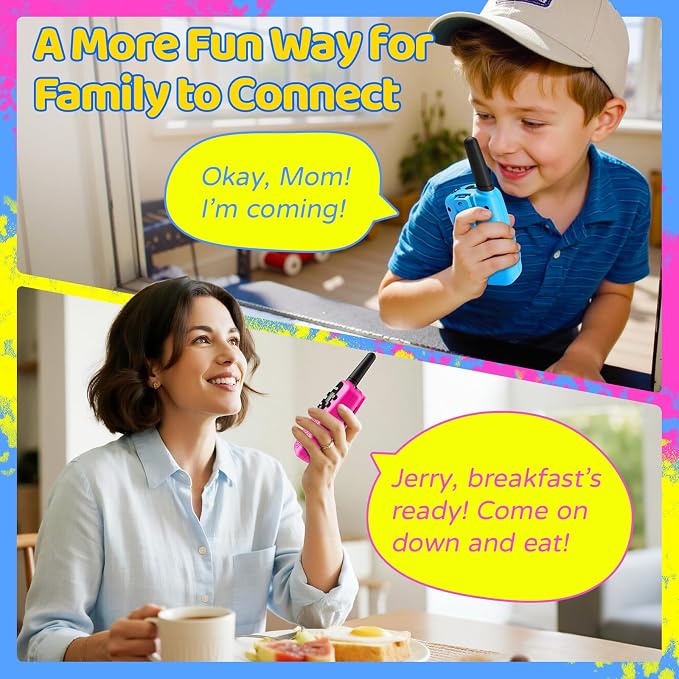 Walkie Talkies for Kids Rechargeable, 2000 mAH Last 3-4 Days 2 Way Radios Toys for 3-12 Year Old Boys Girls to Outside, Camping, Hiking Birthday Holiday Easter Basket Stuffers Presents