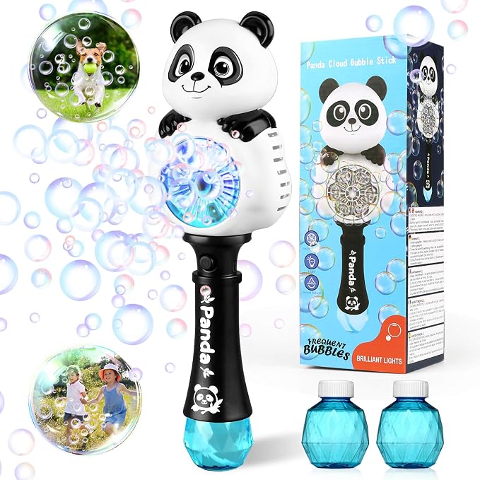 Aooess Bubble Machine for Kids Ages 4-8 Years Old: Light Up Bubble Wand for Parties Outside Toys for Toddlers 3-5 Automatic Bubble Machine Rechargeable Gifts for 3 + Year Old Girl Boy