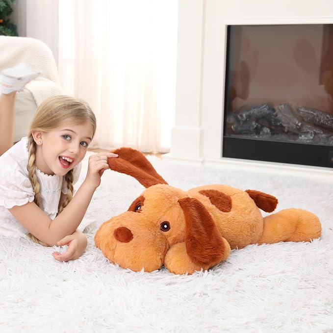 JellyMallow 5lbs 24 Inch Dog Weighted Stuffed Animals, Weighted Dog Plush, Weighted Stuffed Animal Plushies Pillows Gifts for Adults, Women, Men, Boys, Girls and Kids
