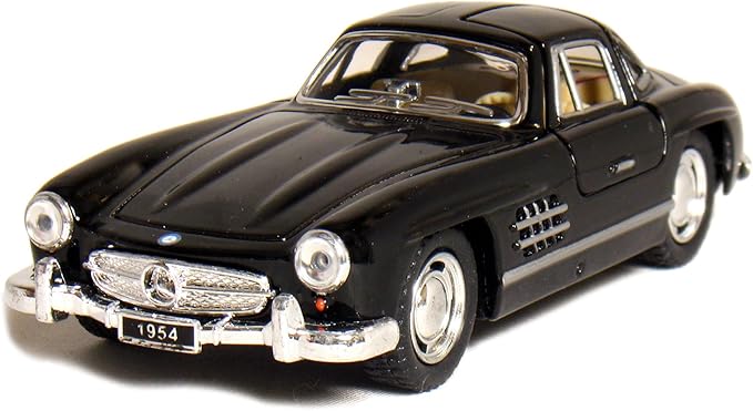 KiNSMART - 1954 Mercedes-Benz 300 SL Coupe Black 5" 1:36 Scale Die Cast Metal Model Classic Super Car Toy