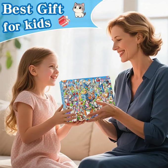Puzzles for Kids Ages 6-8 8-10 Year Old - City Cats Themed, 200 Pieces Jigsaw Puzzles for Kids, Learning8-10 Educational Toys for Boys and Girls
