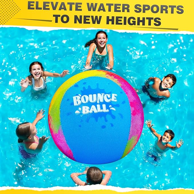 Bambilo Water Skipping Ball | 2-Pack Bounce Balls | Water Bouncing Beach Balls & Grip Ball | Pool Toys for Kids Age 5-8-12 | Great Summer Water Toy for Beach Swimming Pool River Lake