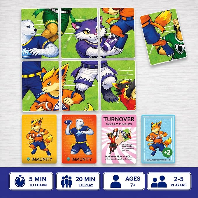 Flag Football Card Game, Gift for Boys & Families Ages 7+