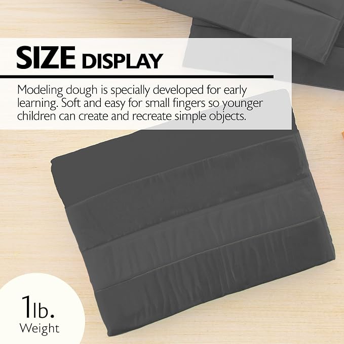 BAZIC Products Black Modeling Clay, 1 lb, Non-Hardening, for Sculpting Art Crafts, Reusable, Case of 24