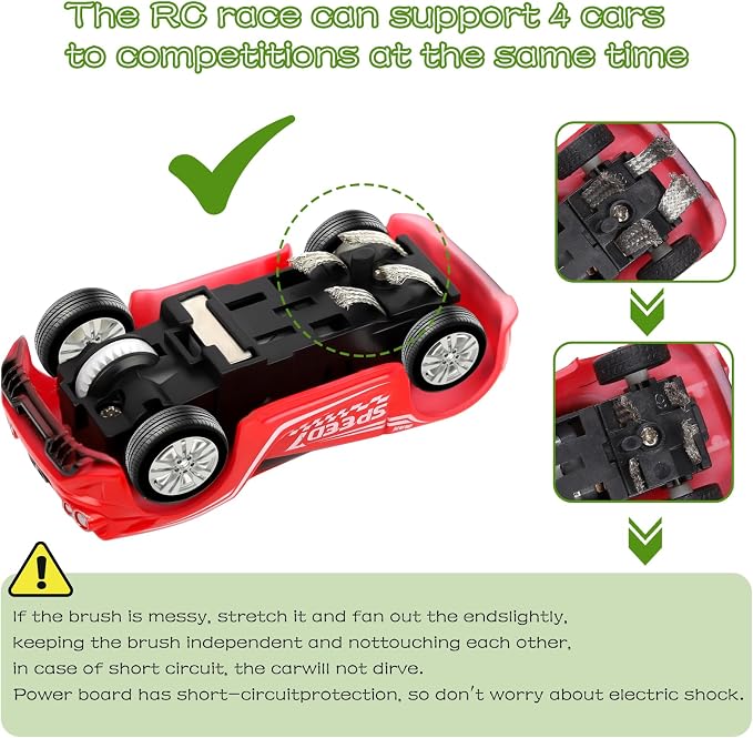 Slot Car Race Track Sets, 23ft Battery Powered or Electric Track with 4 Slot Cars, Dual Racing Game Lap Counters, Race Track Set Features a Loop, Turns, Straightaways and a Crossover for Boys Age 6-12