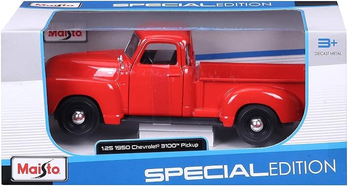 Maisto 1:25 Scale 1950 Chevrolet 3100 Pickup Diecast Truck Vehicle (Colors May Vary) , Red