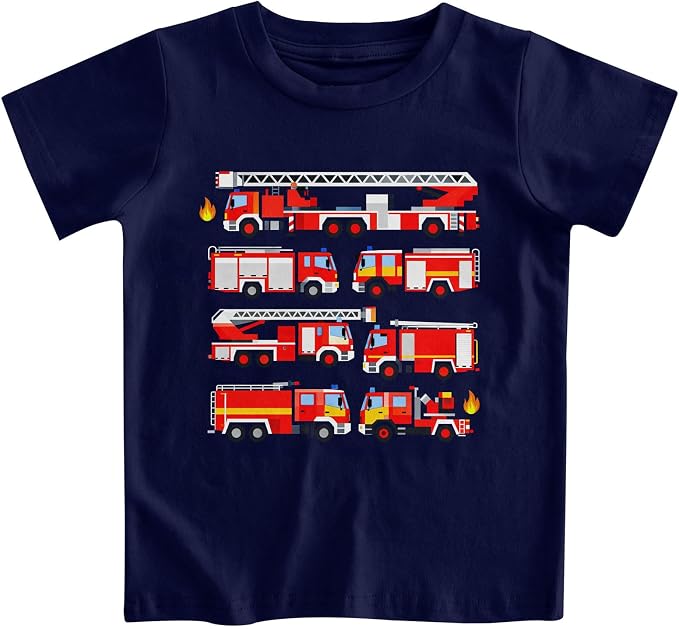 Funnycokid Toddler Boys Shirts Graphic T-Shirt Kids Short Sleeve Tees 2-7 Years