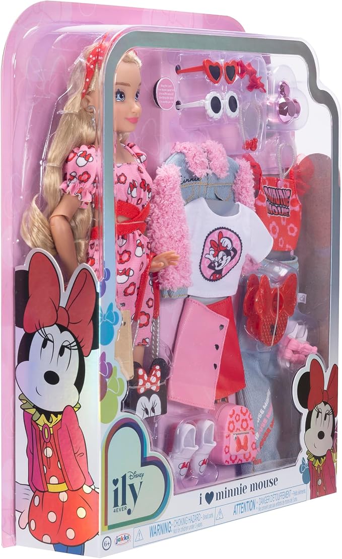 Disney ILY 4ever Fashion Dolls Inspired by Minnie 11.5" Tall with 13 Points of Articulation, Multi-Outfit Closet Set and a Glittery Mickey Ring for You! [Amazon Exclusive]