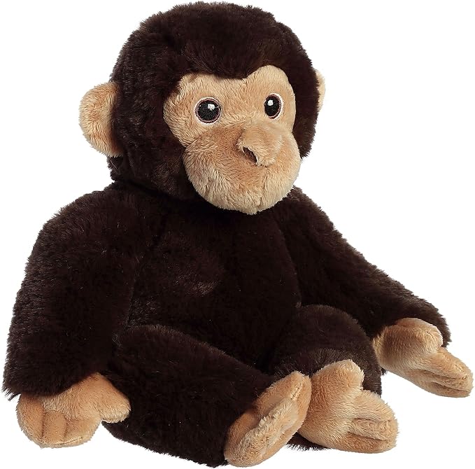 Aurora® Responsibly Made Eco Nation™ Chimpanzee Stuffed Animal - Ideal for Playtime Adventures - Perfect for Birthdays or Just Because - Brown 7.5 Inches