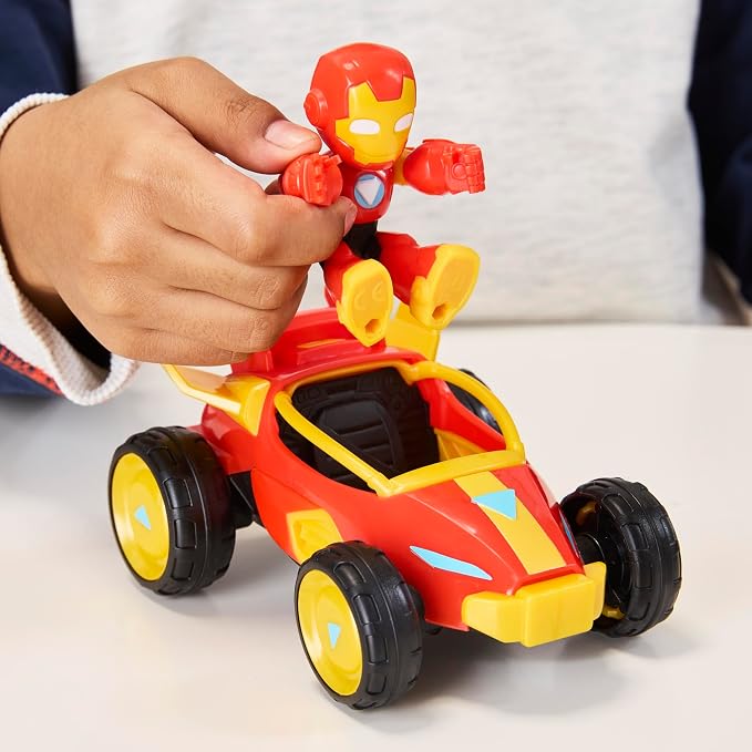Marvel Iron Man and His Awesome Friends Iron Racer Action Figure & Toy Vehicle, 3-Inch Action Figures, Super Hero Toys for Kids, Ages 3+