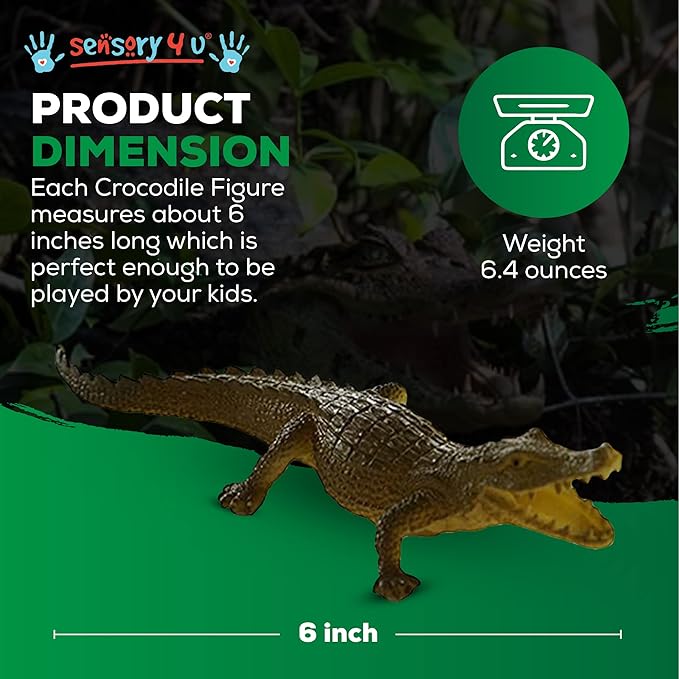 Crocodile Toys, 16 Pack 6 Inch Alligator Action Figures, Party Favors