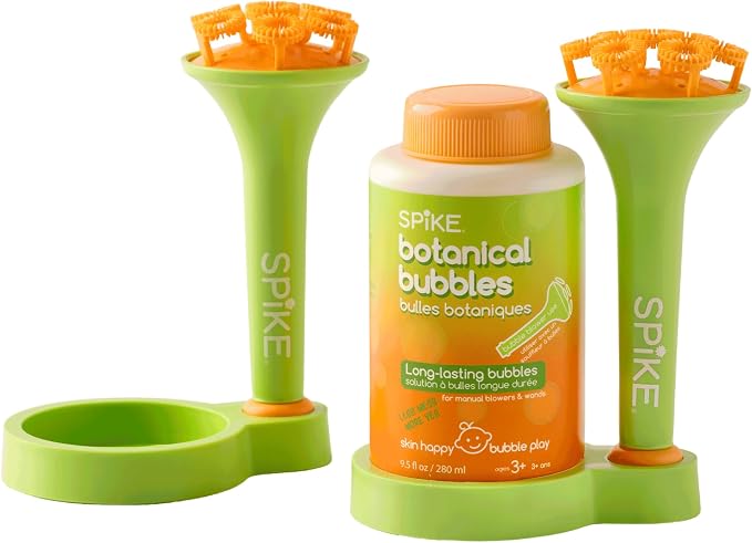 Innobaby Spike Long Lasting Outdoor Botanical Bubbles w/ 2 Blowers & Trays