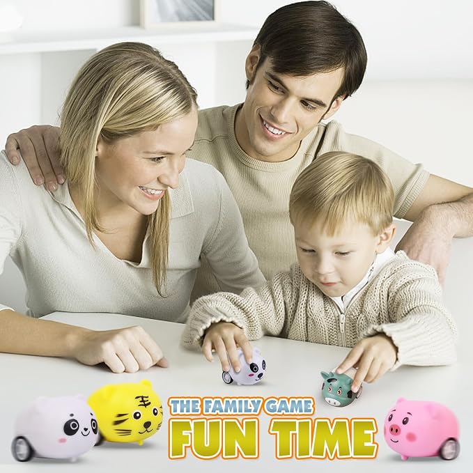 36 pcs Animals Pull Back Cars, Mini Vehicles Toy Small Cars Pull Back Racing Vehicles Set, Mini Toy Cars, Carnival Prizes Goodie Bag Stuffers, Mini Car Party Favors for Kids