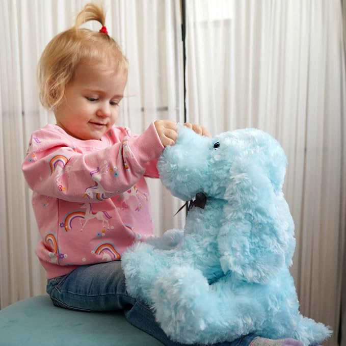 WEIGEDU Blue Goldendoodle Furry Poodle Puppy Dog Blue Stuffed Animal Plush Toys for Kids Boys Girls Birthday Bedtime Xmas Gift, 11.8 inches