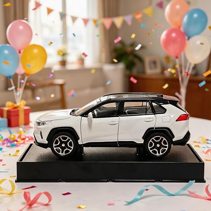 Model Car 1/32 Toy Car Alloy Diecast Collectible Model with Light and Sound Toy Vehicle for Boys Kids Toddler Gift White Car