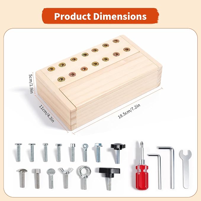 INIFEIDALA Kids Tool Set,Montessori Educational Toys for 3 4 5 Year Old | Montessori Screwdriver Board Set,Sensory Preschool Learning,Toddler Travel,Fine Motor Skills,STEM Toys