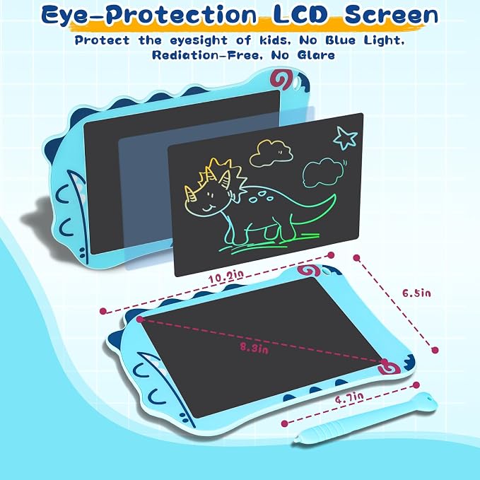 LCD Writing Tablet for Kids, Dinosaurs Drawing Pad Doodle Board for Kids, Colorful Toddlers Toys Drawing Board, Educational Toys for Boys Girls 3 4 5 6 7 8 Year Old Christmas and Birthday Gifts