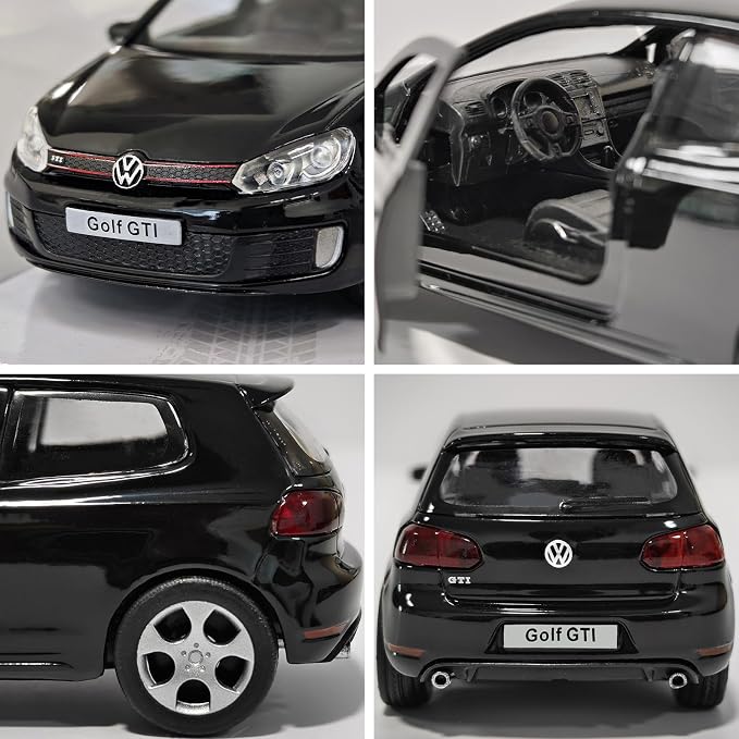 Model Car Volkswagen Golf GTI Toy Car 1/36 Metal Collect Car with Pull Back Toy Cars for Boys Children Gift(Black)