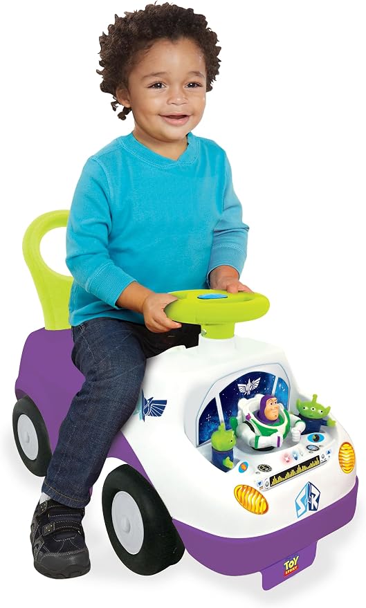 Kiddieland My First Buzz Ride-On Toddler Toy with Music, Flashing Lights, Interactive Dashboard, Foot-to-Floor Design, Sturdy Construction, Ages 2+