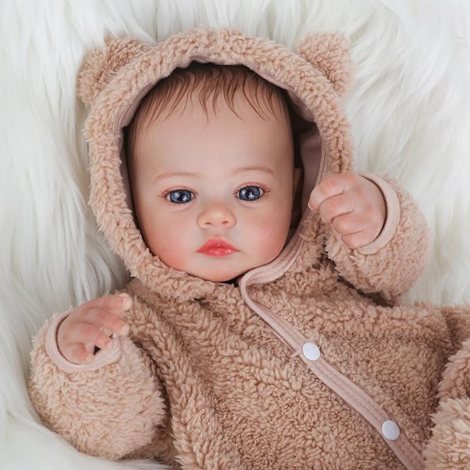 KSBD Reborn Baby Dolls - 18 Inch Realistic Baby Doll Lifelike Full Baby Boy Real Life Baby Doll with Soft Vinyl Body can Swimming with Accessories Gifts for Kids 3+
