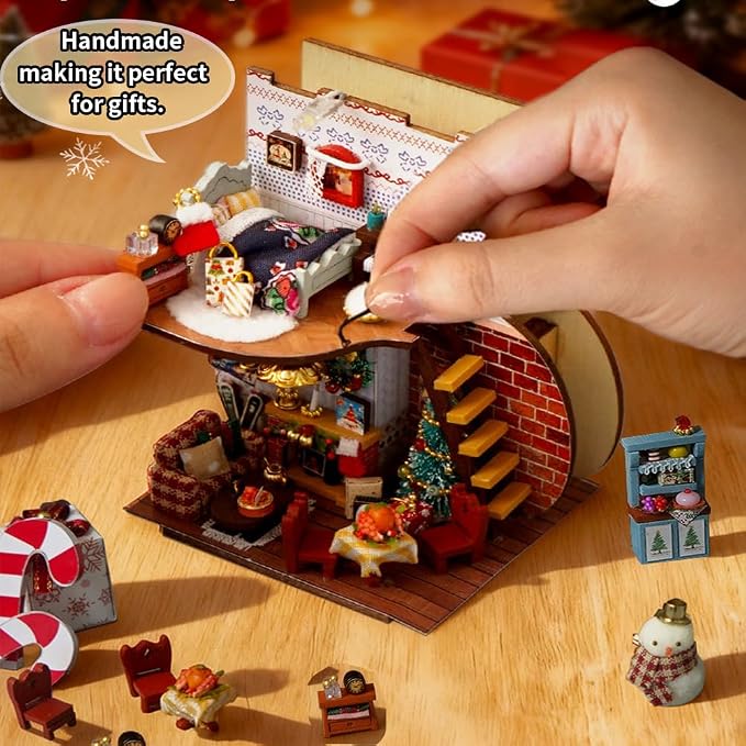 Miniature Dollhouse Kit DIY Wooden Dolls House,Tiny House kit with Furniture, Great Handmade Crafts Gift for Birthday (TH56)