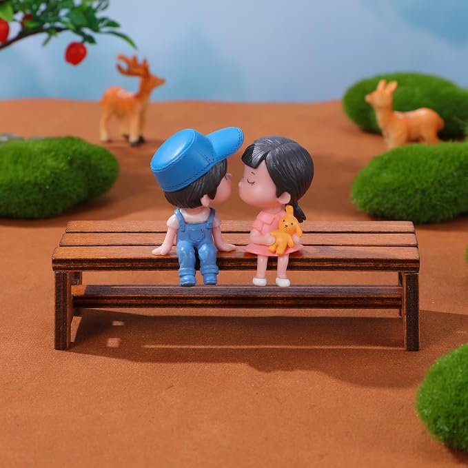 Uonlytech 2Pcs Wooden Mini House Bench Miniature Furniture for Dollhouse Decorative Miniature Bench Model for Bedroom and Dining Accessories