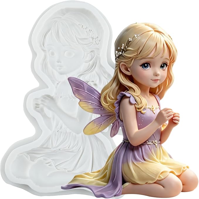Flower Fairy Angel Silicone Molds Flower Fairy Angel Polymer Clay Mold for Jewelry Making Epoxy Resin Casting Air Dry Polymer Clay Crafts Tool