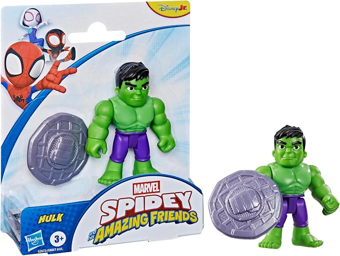 Marvel Spidey and His Super Friends Hulk Toy with Accessories, 3 Inch Action Figure, Superhero Toy for Kids, Ages 3+