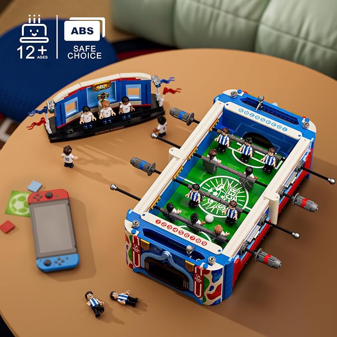 Soccer Match Trophy Football Table Building Set, World Cup Theme Construction Toy, Collectible Display for Kids Ages 8+
