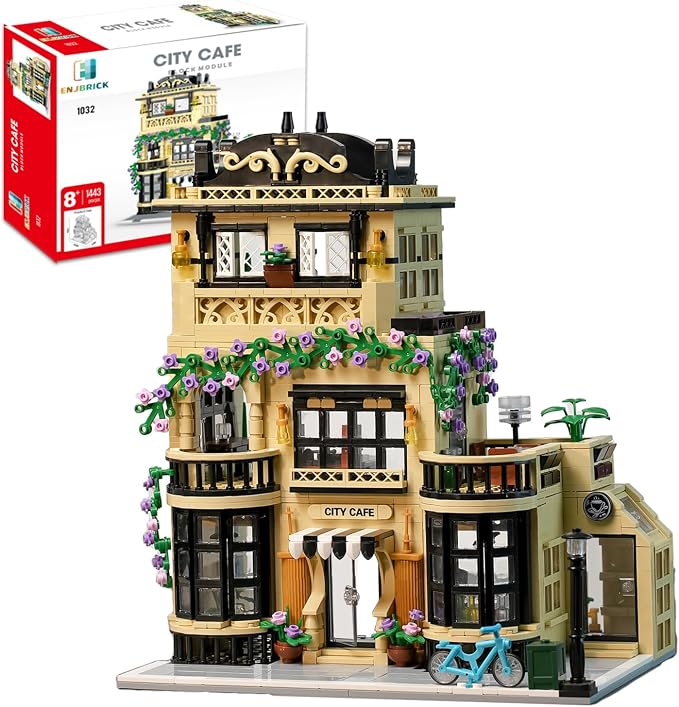 Flowers City Coffee Shop Building Set for Adutls,Architecture Building House Kit for Boys and Girls 8-14 Years 1443 pcs