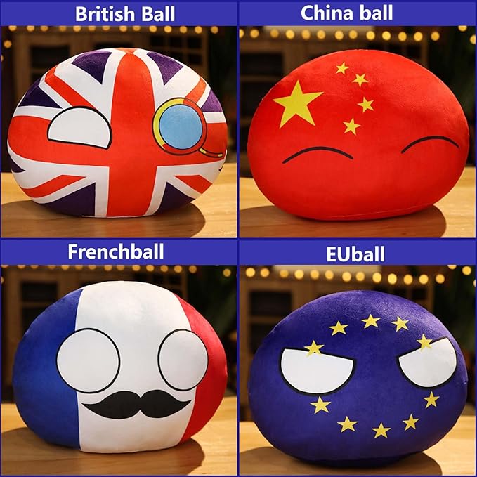19 PCS Country Balls Plushies 4 in Poland Ball Doll for Children and Adult Gifts Pendant Accessories Stuffed Toys