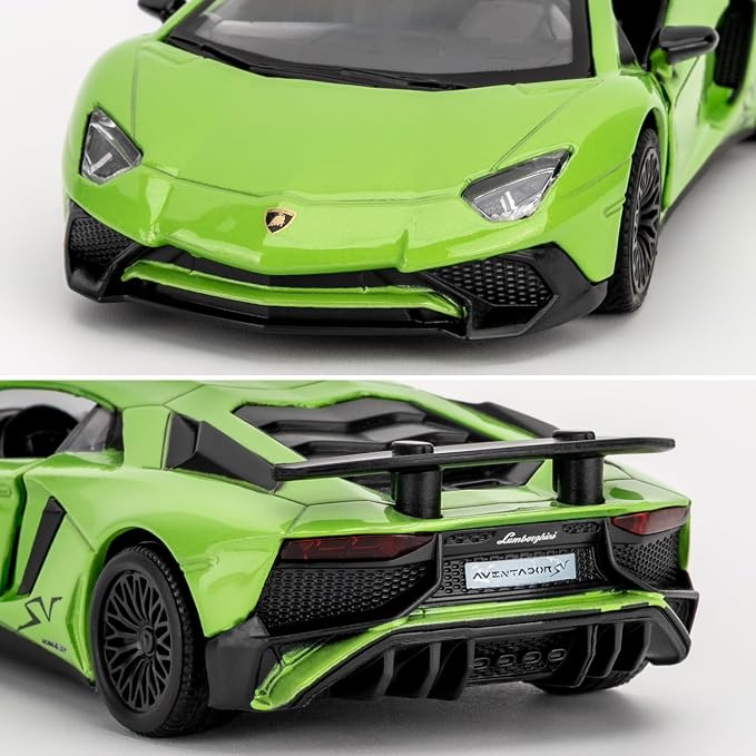 TGRCM-CZ 1/36 Scale Lamborghini Aventador LP700-4 Casting Car Model, Zinc Alloy Toy Car for Kids, Pull Back Vehicles Toy Car for Toddlers Kids Boys Girls Gift (Green)