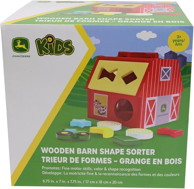 John Deere Wooden Barn Shape Sorter Toy - LP87304