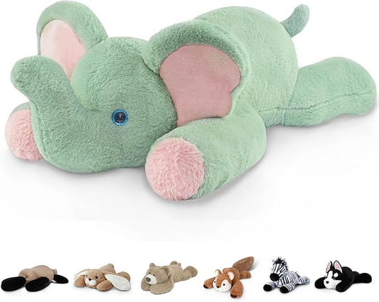 Niuniu Daddy 20" 3.3lb Elephant Weighted Stuffed Animal forKids and Adults, Soft Sensory Plush Body Pillow for Calming Support, Large Animal Toy for Everyday Comfort