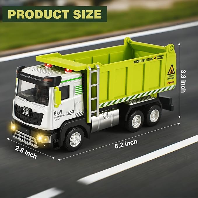 Dump Truck Toy for Boys-1:40 Simulation Model, Educational Construction Toys with Realistic Lights & Sounds, Perfect Christmas Birthday Gifts for Kid Ages 3 4 5 6 7 8 Years Old (Dump Truck)