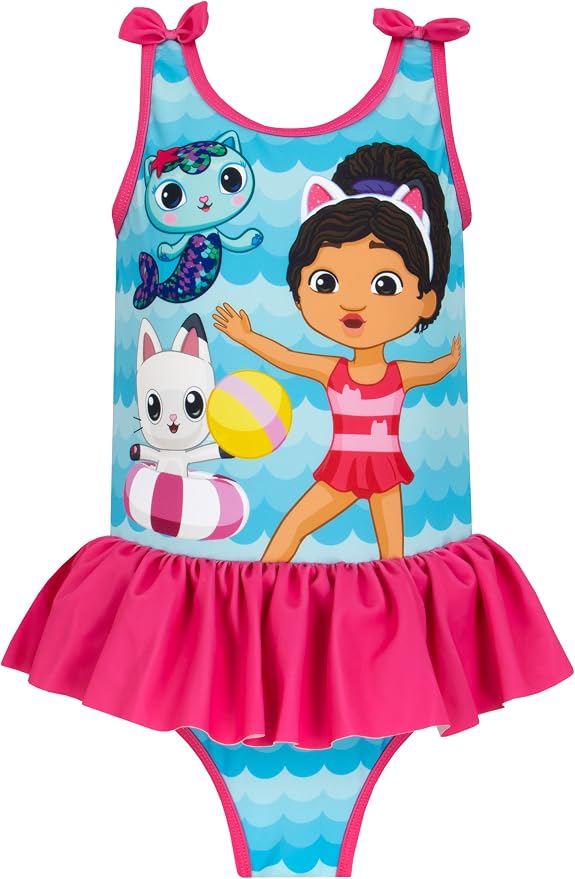 DREAMWORKS GABBY'S DOLLHOUSE Swimsuit | Girls' One-Piece Swimwear | Bathing Suit Girls
