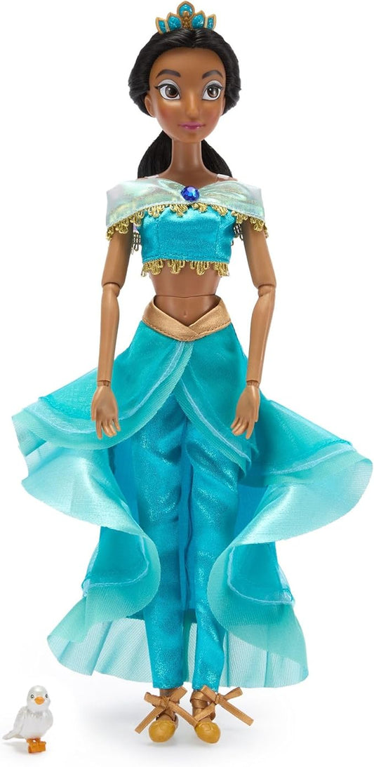 Disney Store Official Princess Ballet Doll - 11 Inch Jasmine Ballerina Doll - Includes Brush with Molded Details, 2 Tutu Outfits, Accessories and Dove Figure - Disney Princess Toys for Girls