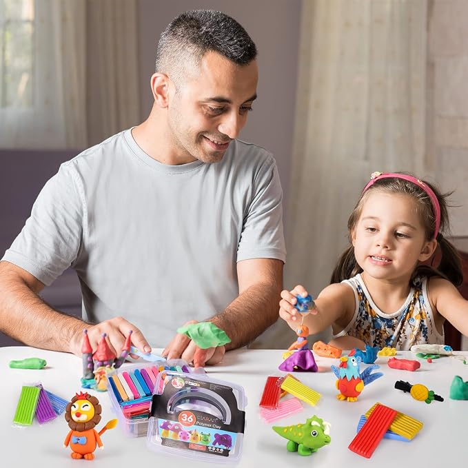 CiaraQ 36-Color Polymer Clay Oven Bake Modeling Kit for Kids & Artists | Non-sticky & non-toxic. 2.6 lb. With sculpting tools. Classroom & Home Use. Fun gift for Kids & artists. Ages 4+.
