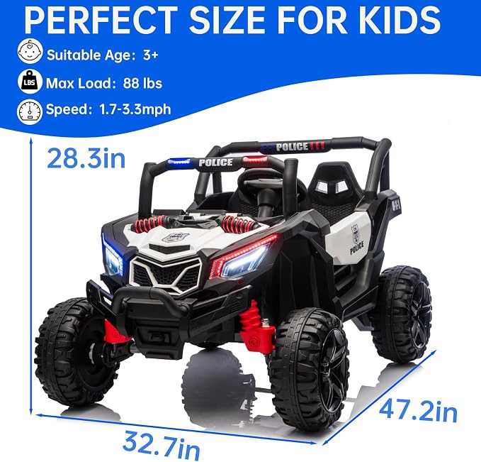 4WD UTV 24V Ride On Toys for Big Kids Ride On 2 Seater Ride On Toys Kids | 2 Seater Ride On Car for Kids Side-by-Side UTV Electric Cars for Kids Electric Ride Car Ride On Toys for Kids 4-8