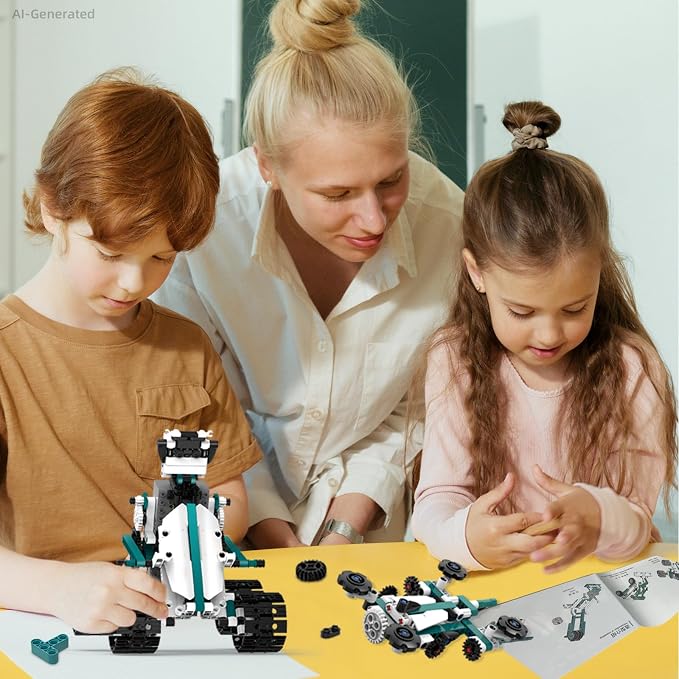 STEM Robot Toys for 8-14, 12 in 1 Remote Control Robotics Toys for Kids, Programmable Building Robot Kit Birthday Present for Science Educational(557 Pcs)