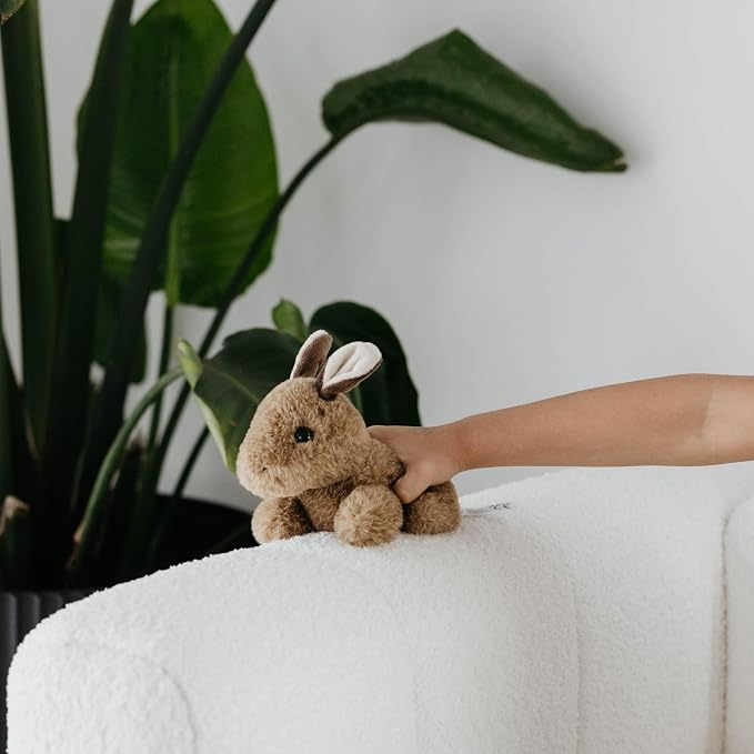 The Petting Zoo Rabbit Stuffed Animal Plushie, Gifts for Kids, Wild Onez Babiez Wildlife Animals, Brown Bunny Plush Toy 6 inches